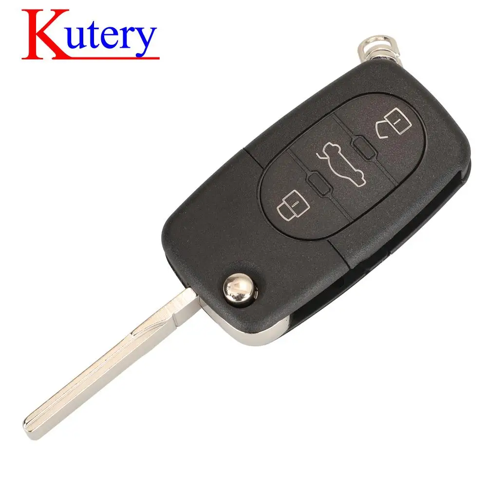 jingyuqin 2/3/4 BTN Flip Folding Car Key Shell Cover Case Fob CR1620 CR2032 Battery Holder HAA For Audi TT A2 A4 A6 A8 Quattro