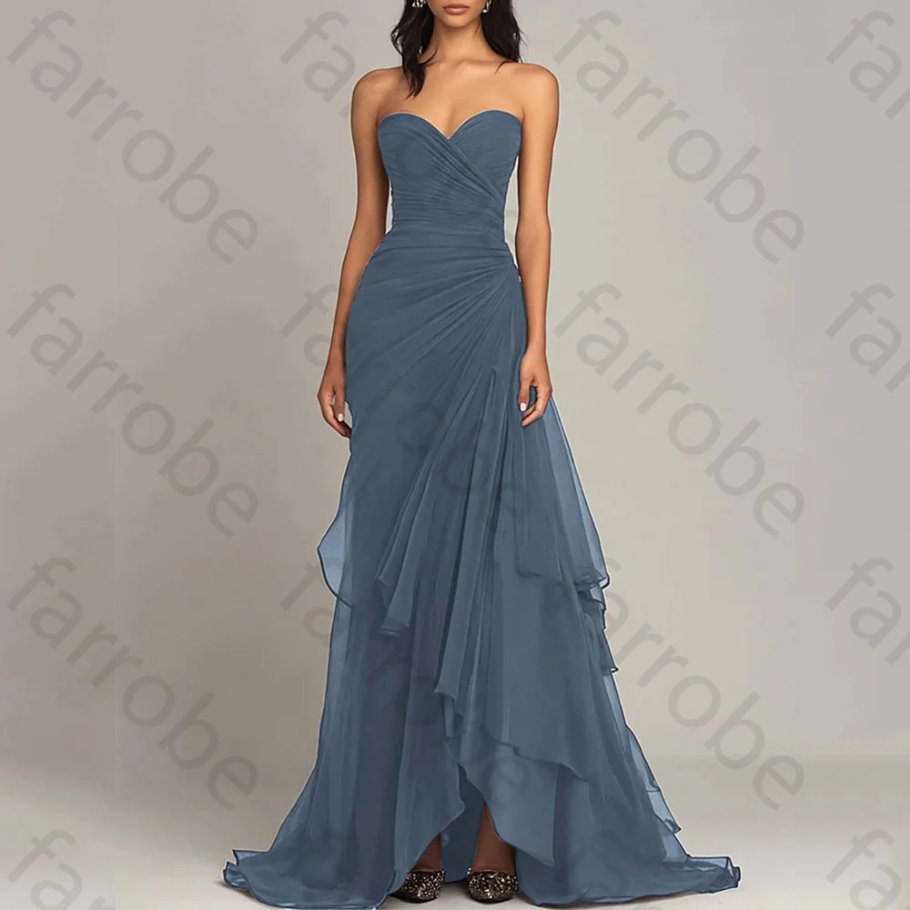 Abiti da ballo formali con scollo a cuore Abito lungo senza maniche con spalle scoperte Abito da sera squisito di alta qualità personalizzato