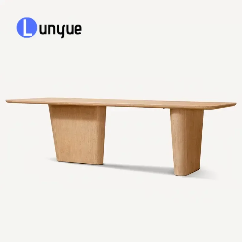 Plywood Veneer Dining Table with Solid Wood Tapered Legs Rounded Rectangular Top Multi Color Options for Home Kitchen Modern