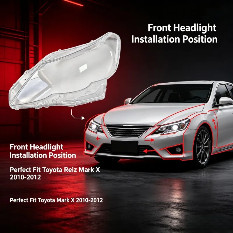 Moggic Compatible With Toyota Front Headlight Lens Cover 2010 To 2012 Ruizhi Left Right Clear Transparent Lampshade