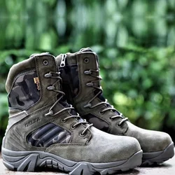 Botas tácticas para el desierto para hombre, zapatos de seguridad para el trabajo, botas impermeables de fuerza especial, botines de combate con cordones, talla grande