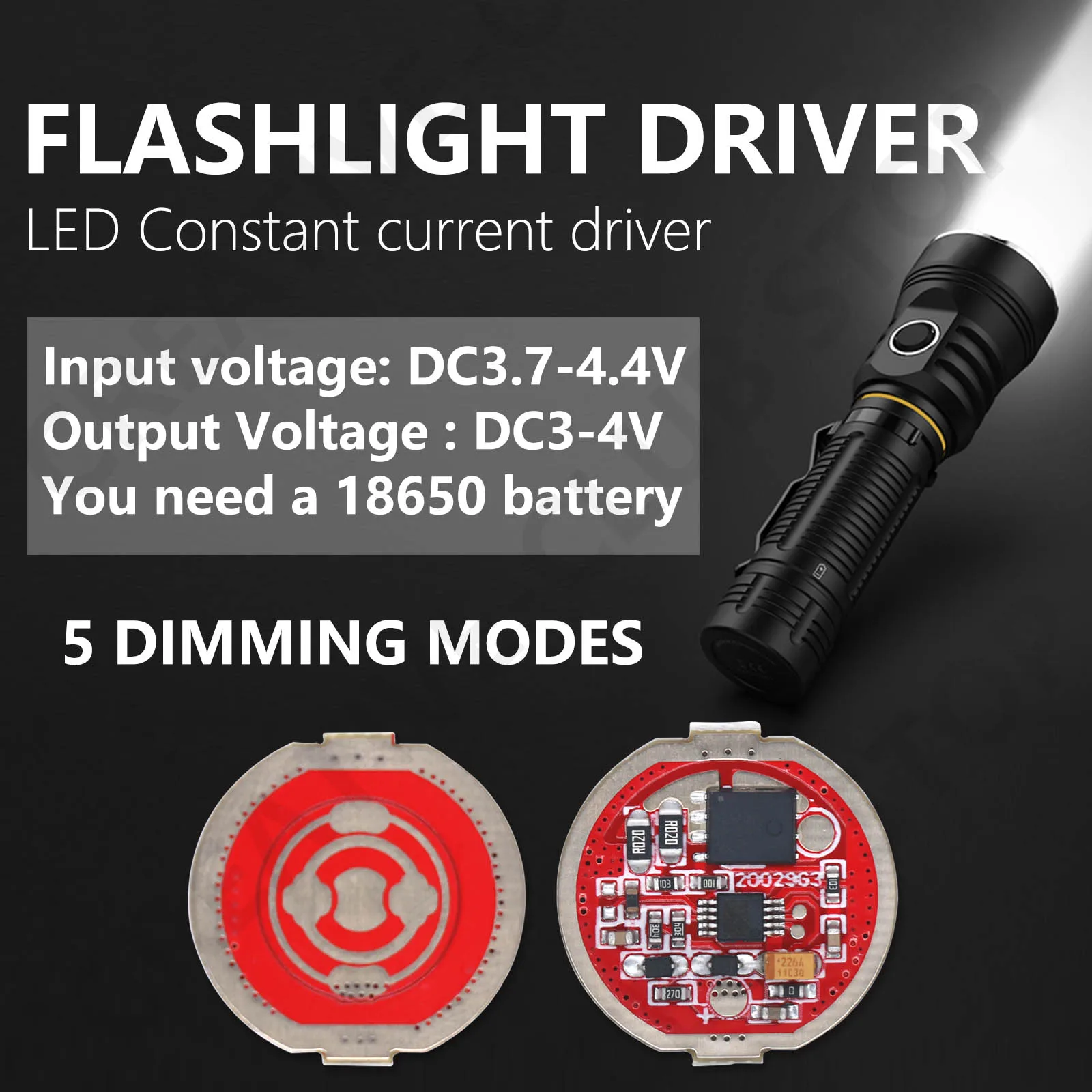 Constant Current LED Driver 20mm 22mm DC3-4V For Headlight Flashlight Lamp Beads 5 Mode Highlight SOS Burst Flash Transformers