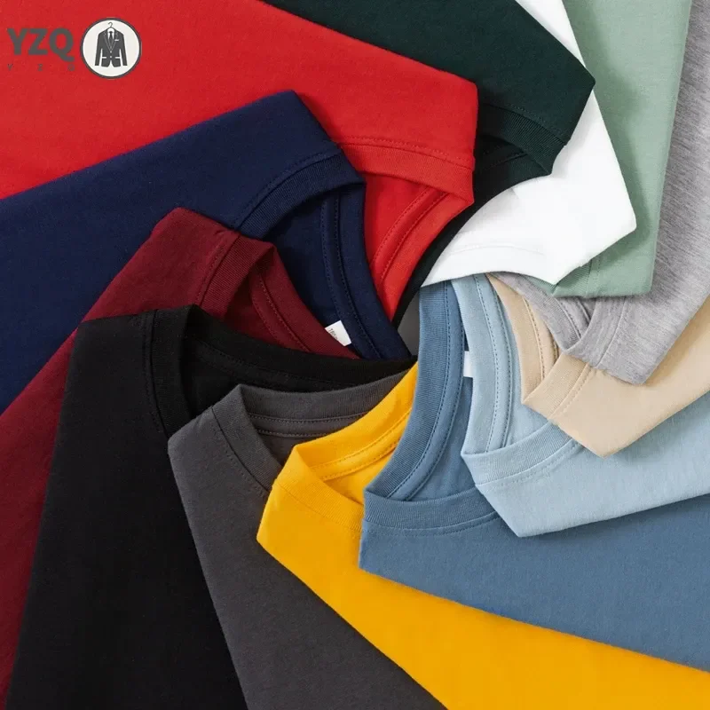 Men's Solid Color Round Neck Cotton Long Sleeved T-shirt Summer Comfortable Top image 5