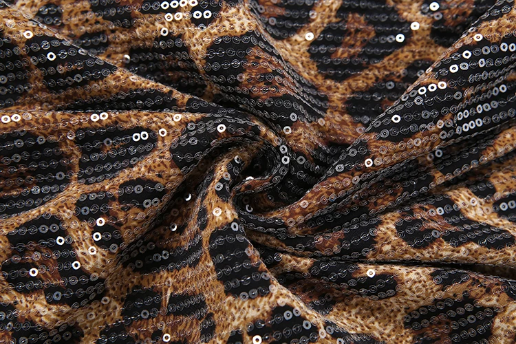 Weird Puss Leoparden-Paillettenkleid Damenmode, verführerisches Kleid mit eckigem Kragen, Spitzen-Patchwork-Saum, ärmellos, für Abendpartys und Clubs – Detail 10