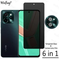 Vivo Y28 4G 용 개인 정보 보호 화면 보호기 Vivo Y28 4G 유리 용 Vivo Y28 4G 카메라 유리 용 스파이 방지 강화 유리 6.68 인치