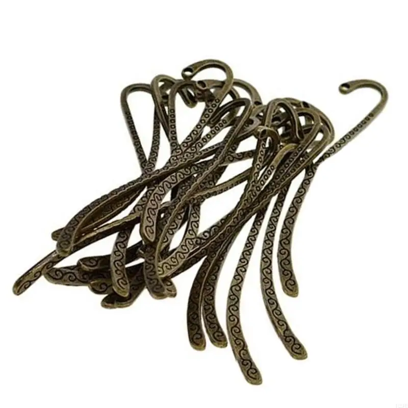 U2je 30pcs vintage terukir logam hook untuk pembaca pecinta buku