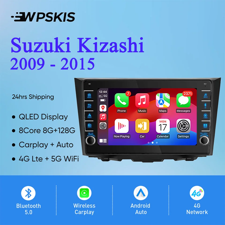 8G Ram 128GB Android 14 Car Radio Video Audio A/V Music DVD Player GPS Navi For Suzuki Kizashi 2009 - 2015 Carplay Auto DSP RDS