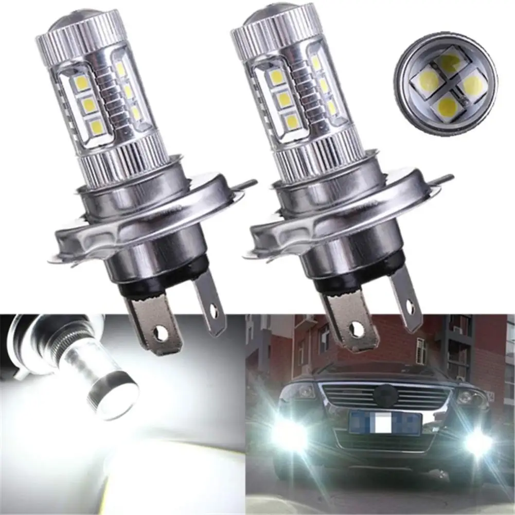 

H4 80w 4000lm 6000K-6500K Led Headlight Bulb Kit High Low Beam Super-bright Bulb With Lens Car Modified Parts