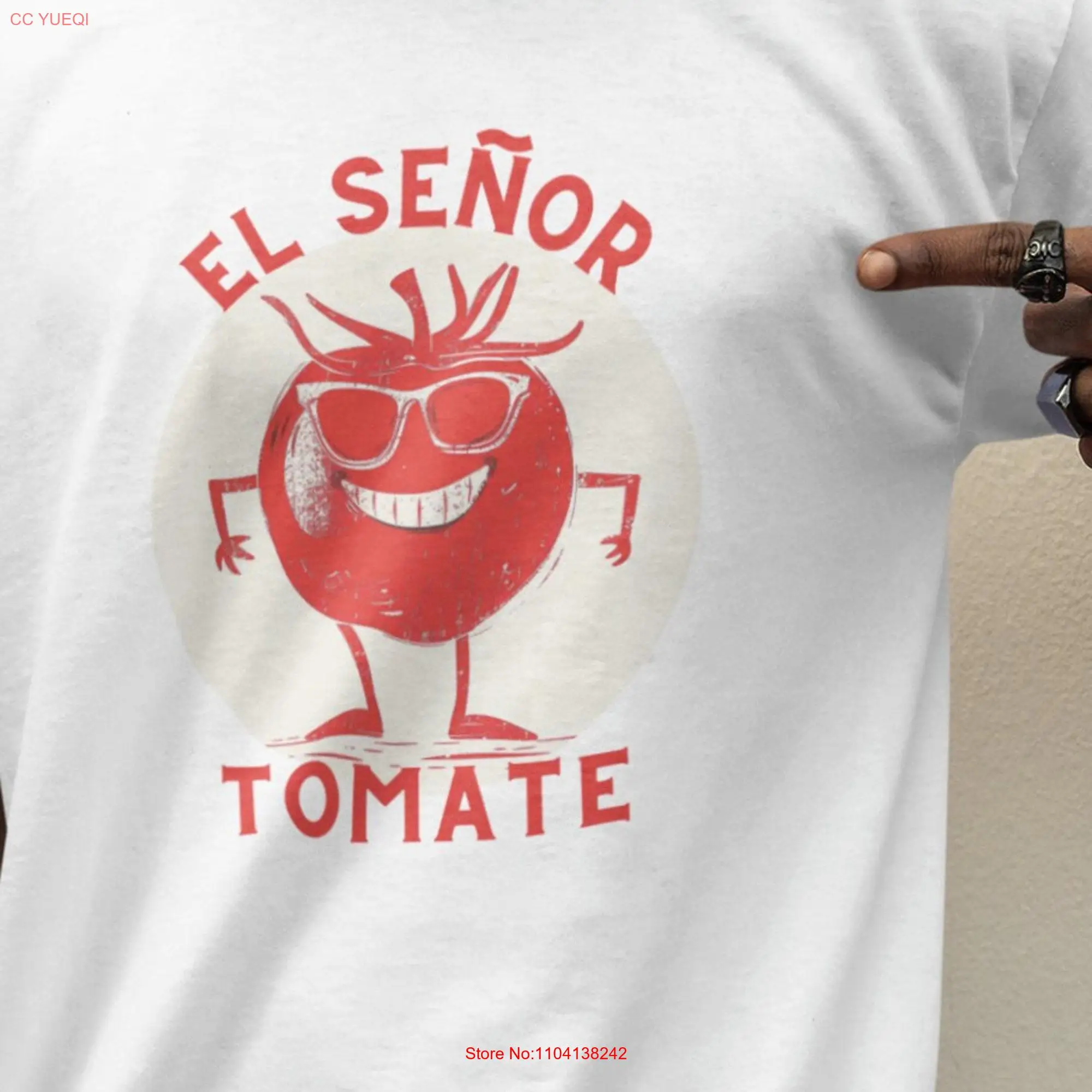 El Senor Tomate relaxed fit T Shirt Spanish Tomato oversized Pomidoro loose tee red print top Comfort Colors