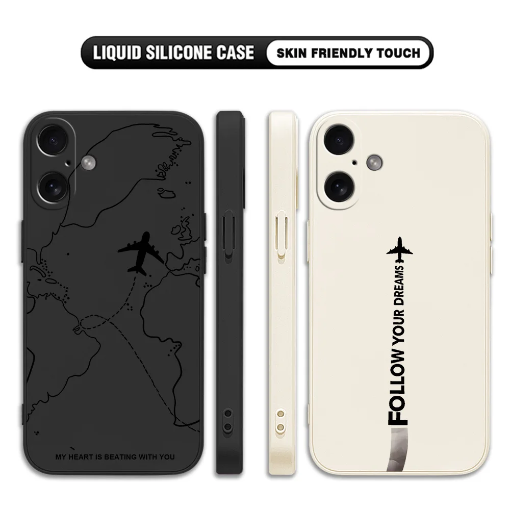 Travel nspired Airplane Route Phone Case For Tecno Spark Go 30C 7 6 Camon 30 15 16 Pova 4 Premier Pro Neo 4G 5G Soft TPU Cover