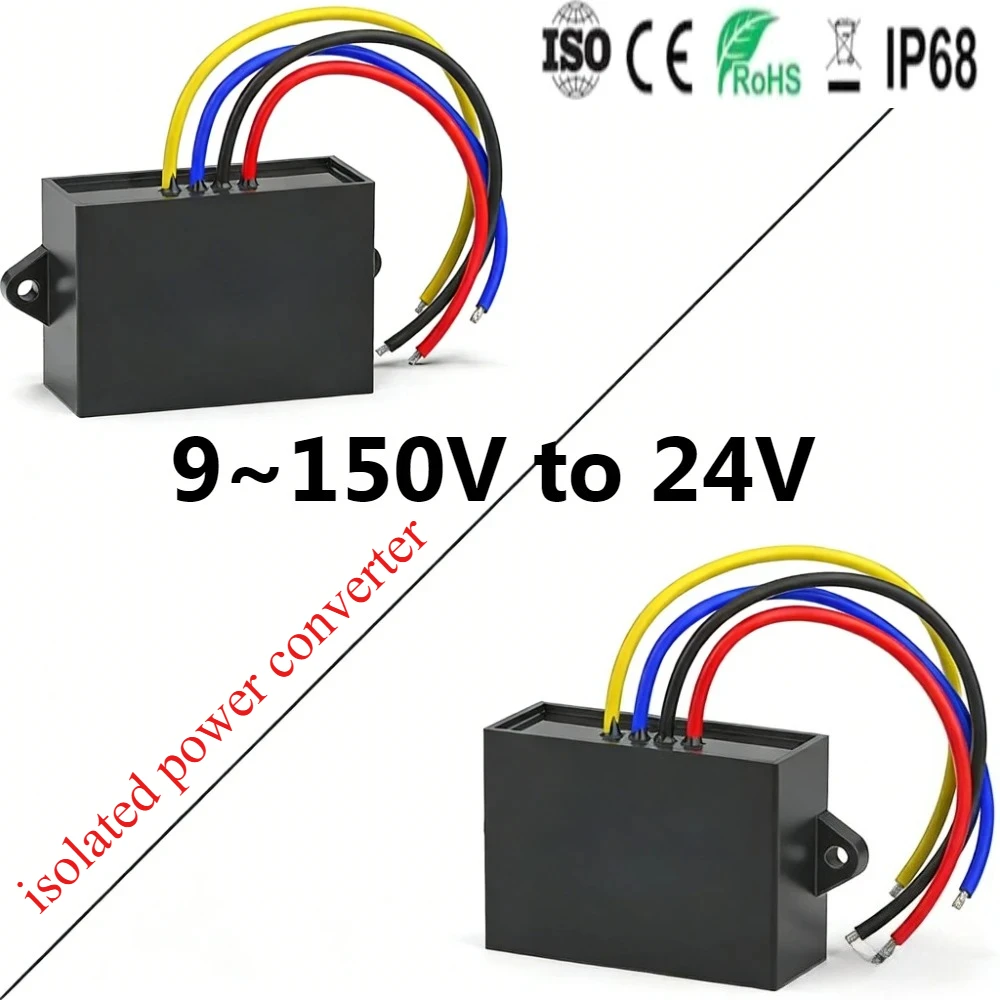 9~150V to 24V stabilized isolated power converter Waterproof Dustproof StableOutput