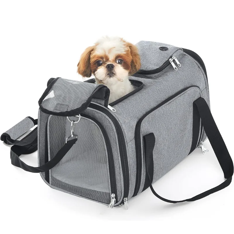 

2025 New Design Large Space Expandable Oxford Aviation Pet Soft Bag Portable Breathable Backpack with Zipper Closure for Cats