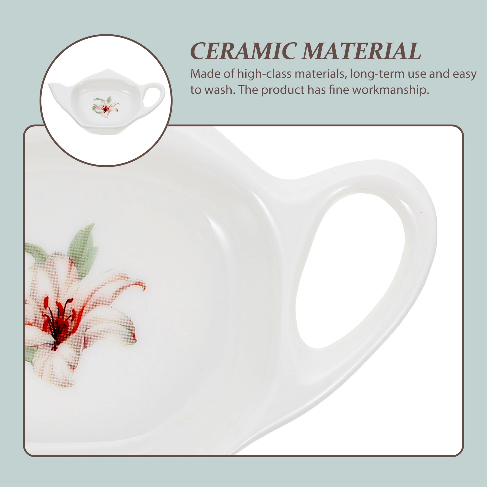 

2 Pcs Tea Bag Saucer Teabag Dish Used Holder Rest Ceramic Porcelain Small Stuff Accessories Coasters