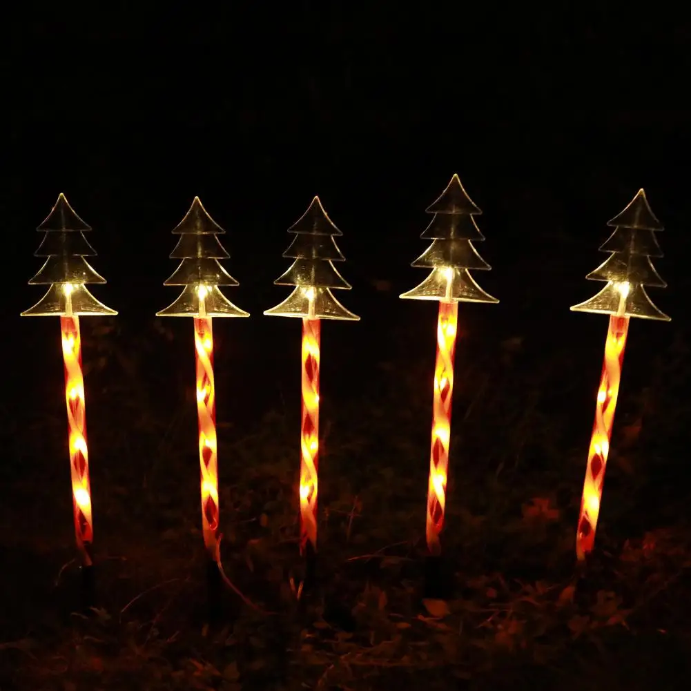 Antifreeze Solar Lamps Christmas Solar Light Set Energy Saving Snowflake Tree Ground Insert Garden Stake Lights for Patio