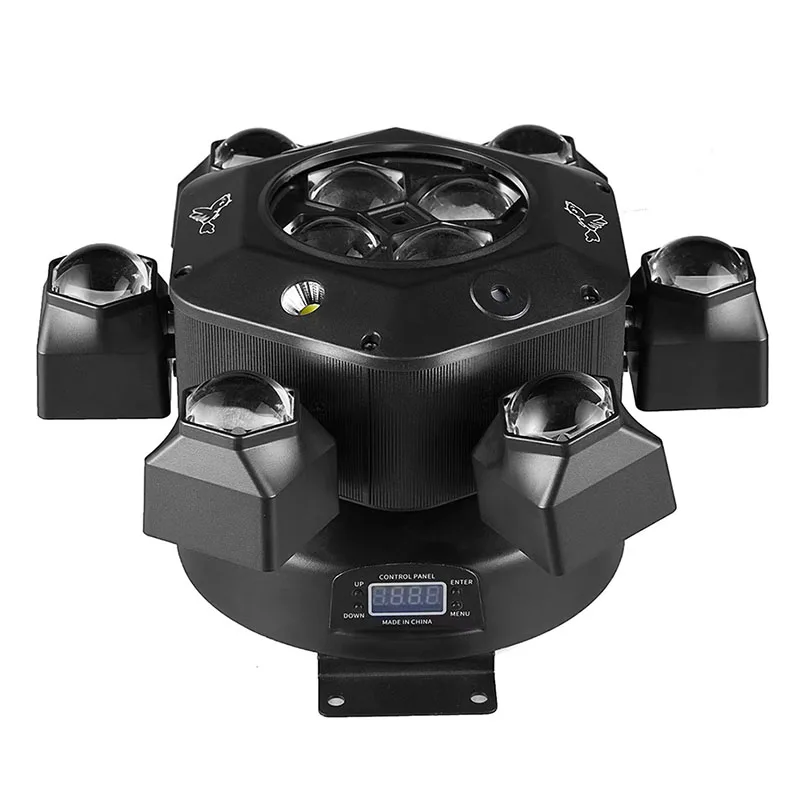 10 Bee Eyes 6 Arms Led Beam Moving Head Unlimited Rotate Red Green Laser Remote Control 10W RGBW 4 IN 1 Led  DJ Light KTV Club