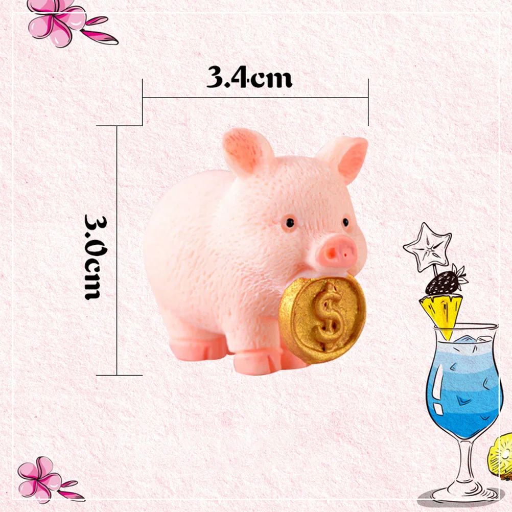 

5pcs Ornaments Resin Ornaments Fatty Pig Crafts Miniature Garden Decor Artificial Figurines Statue