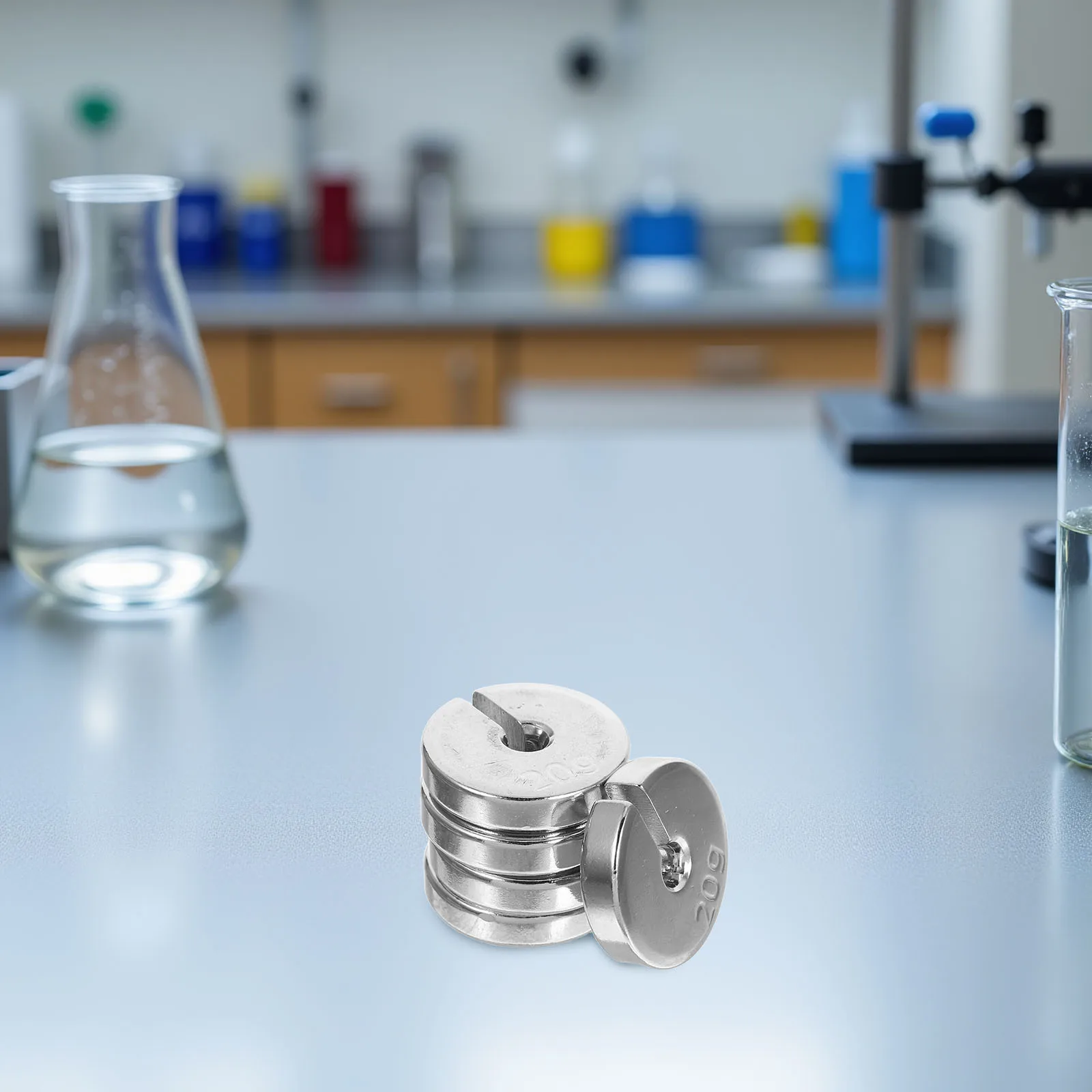 

5Pcs Laboratory Slotted Weight Set Metal 20g Precision Physics Experiment Equipment for Middle School Students
