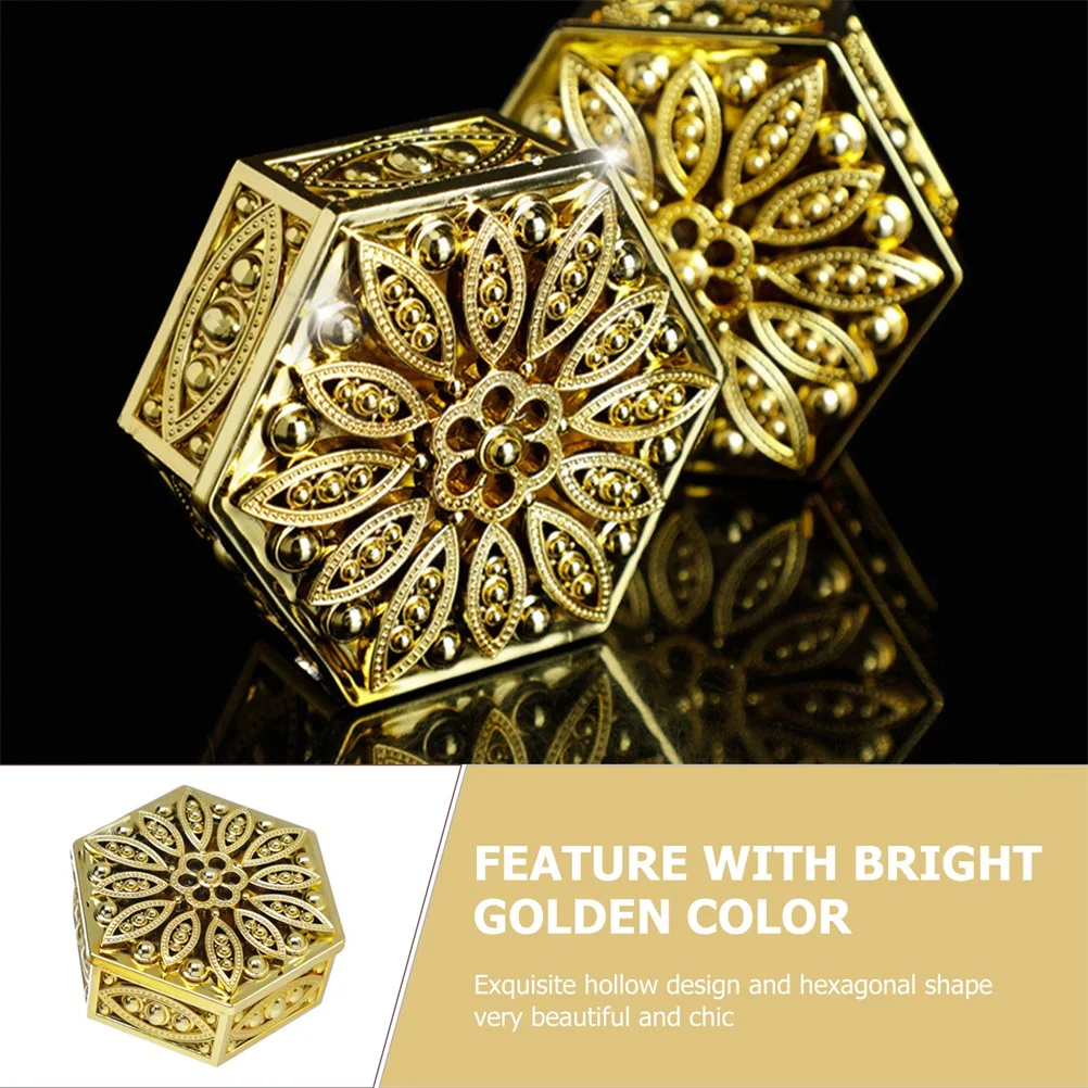

6 Pcs C Hollow Plastic Wedding Hexagonal Decoration Jewelry Storage Classic Style Creative nament Elegant