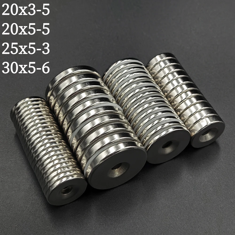 Super Strong Powerful Neodymium Magnets 8/10/12/15/20/25/30mm x3/4/5/6mm Small Circular Round Magnet with a Screw Hole in center