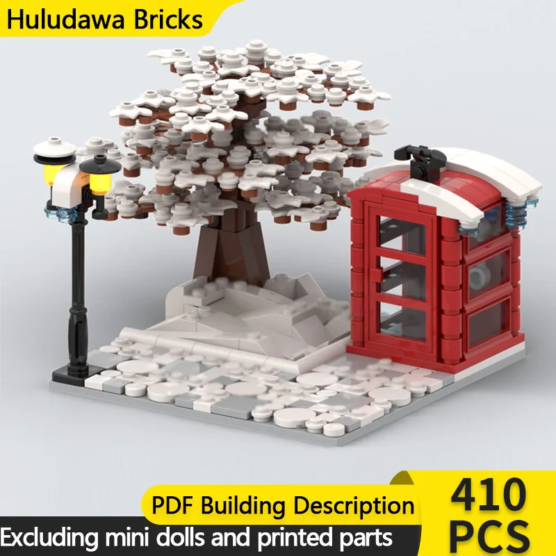 

Модель City Street View MOC, строительные кирпичи, зимний снежный парк, модульная технология, детские праздничные подарки, сборные игрушки, костюм