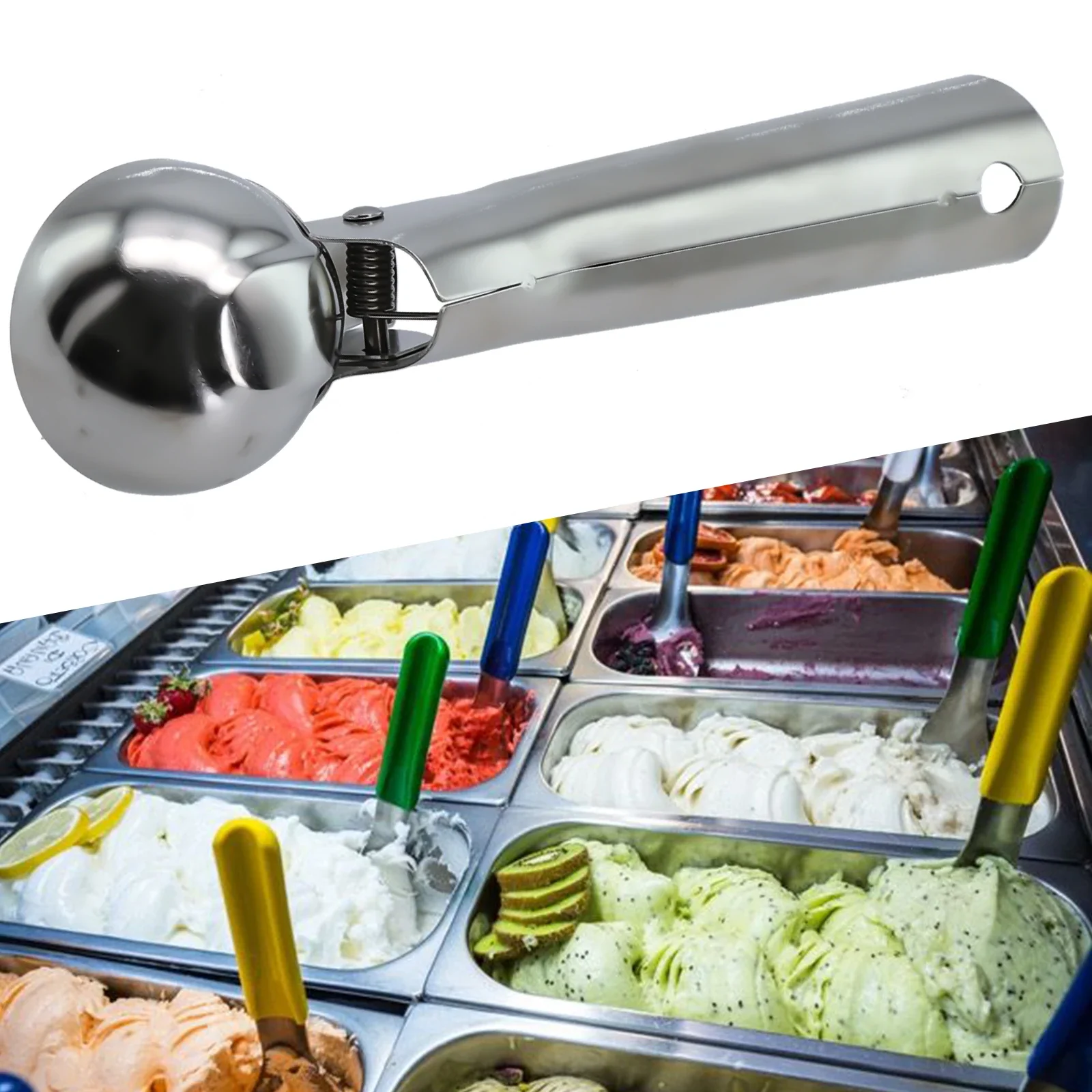 

Stainless Steel Ice Cream Scoops Ice Cream Stacks Digger Metal Icecream Cookie Scoops Melon Fruit Baller Ice Ball Maker Tool