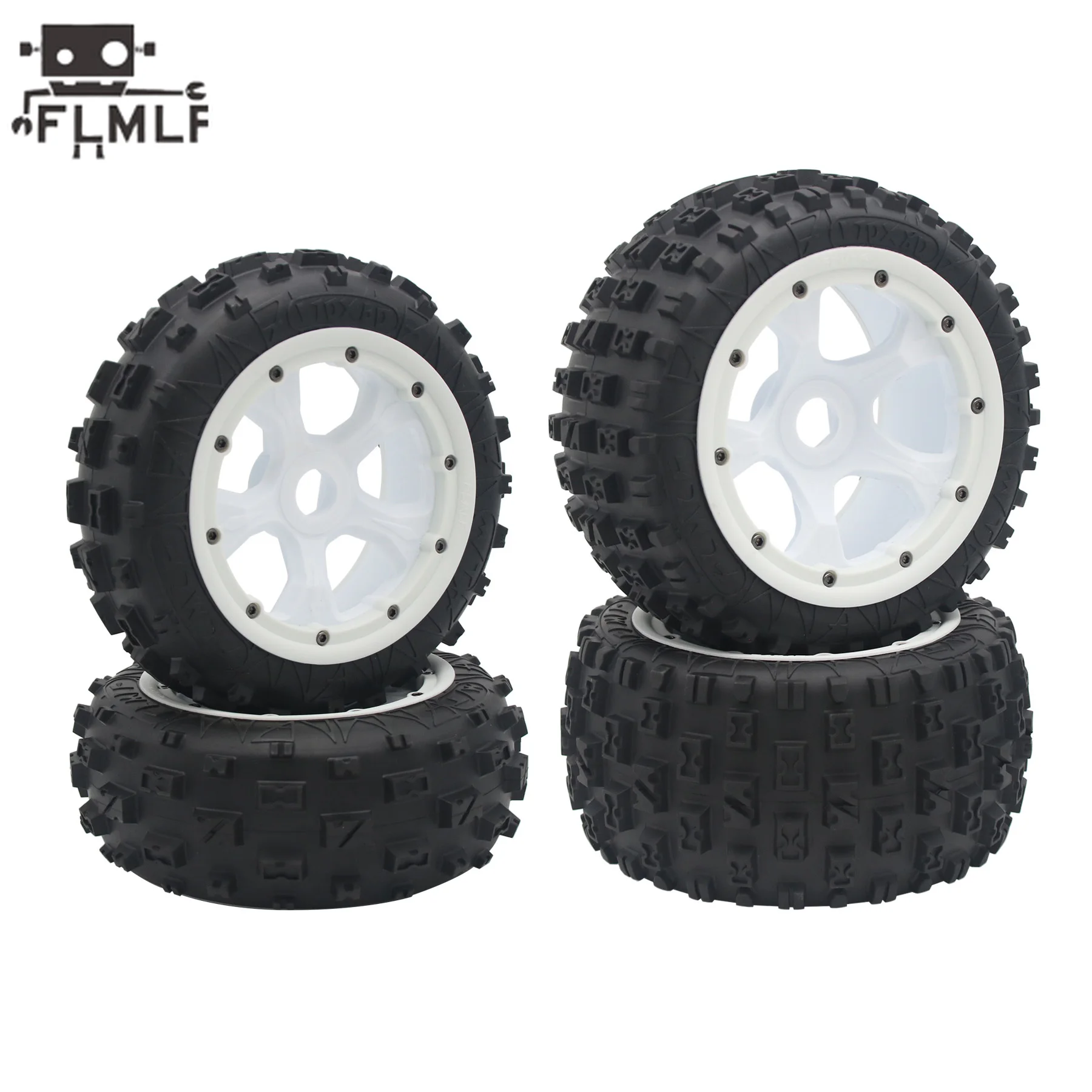 FLMLF Rc Car Front or Rear Knobby or Wasteland Tyres 2pc for 1/5 HPI Rovan Kingmotor Baja 5B Ss Buggy Parts