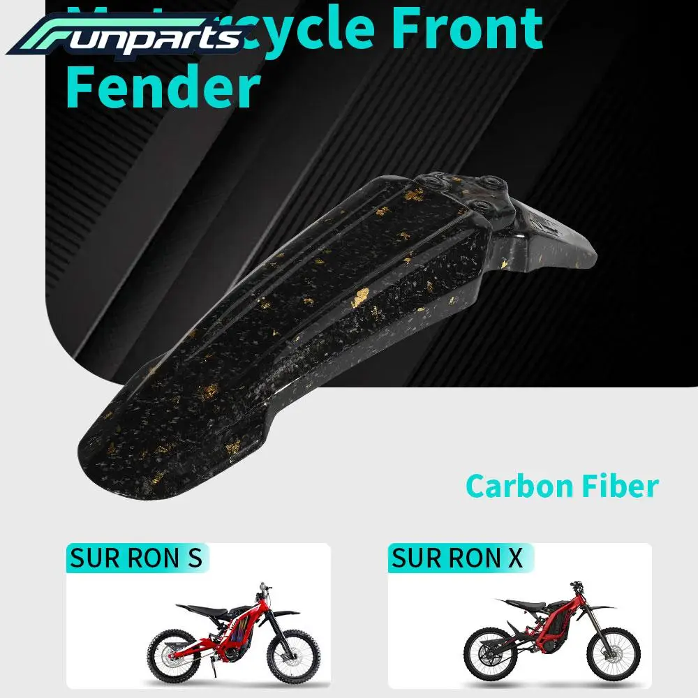Funparts Front Fender Mudguard Wheel Protection Carbon Fiber For Surron Lightbee S X Segway X160 X262 Electric Dirt Bike E-bikes