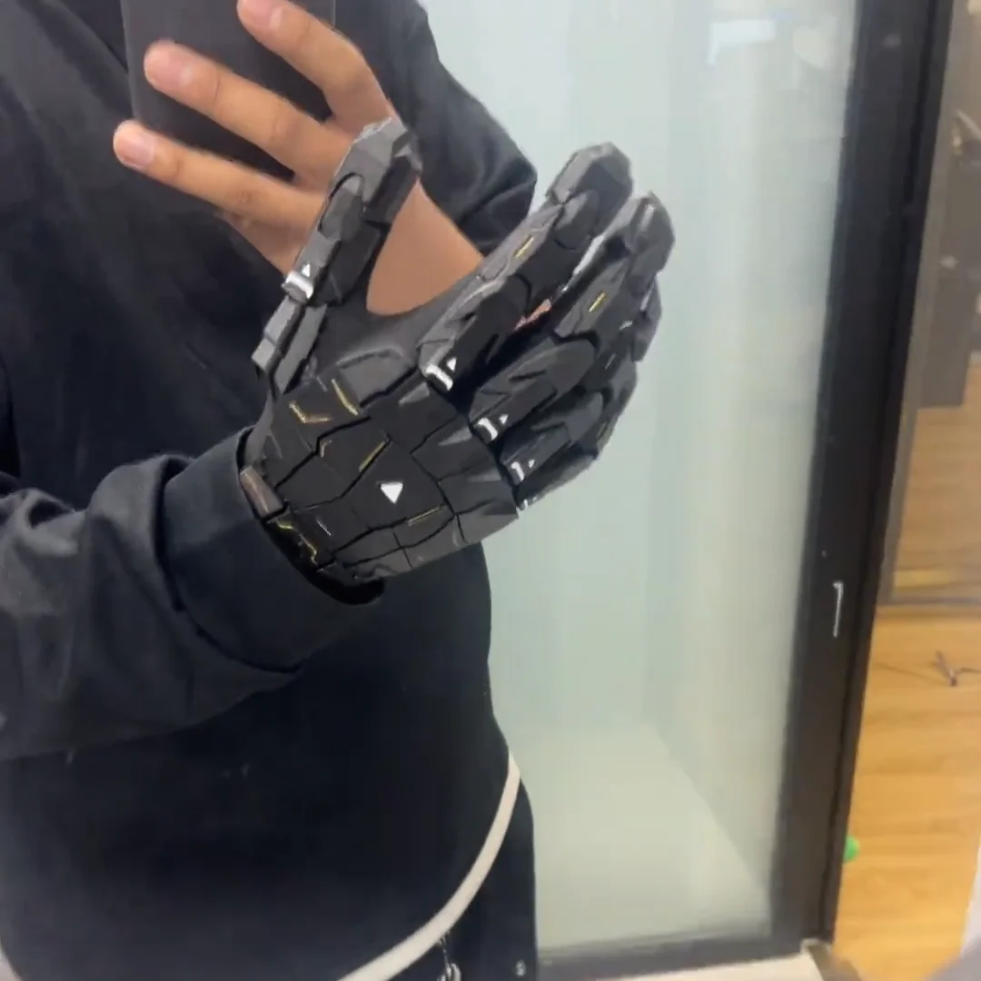 ثلاثية الأبعاد الطباعة اليدوية الإلتصاق الشرير قفازات ميكانيكية خمر القوطية يمكن ارتداؤها اليد درع للجنسين Techwear تأثيري قفازات الهيكل الخارجي #4