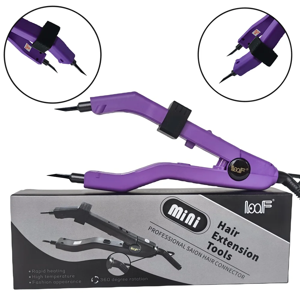 Adjustable Temperature Smart Mini Heating Sharp Tip Hair Extension Iron, Fusion Hair Extension Iron Keratin Bonding Tools