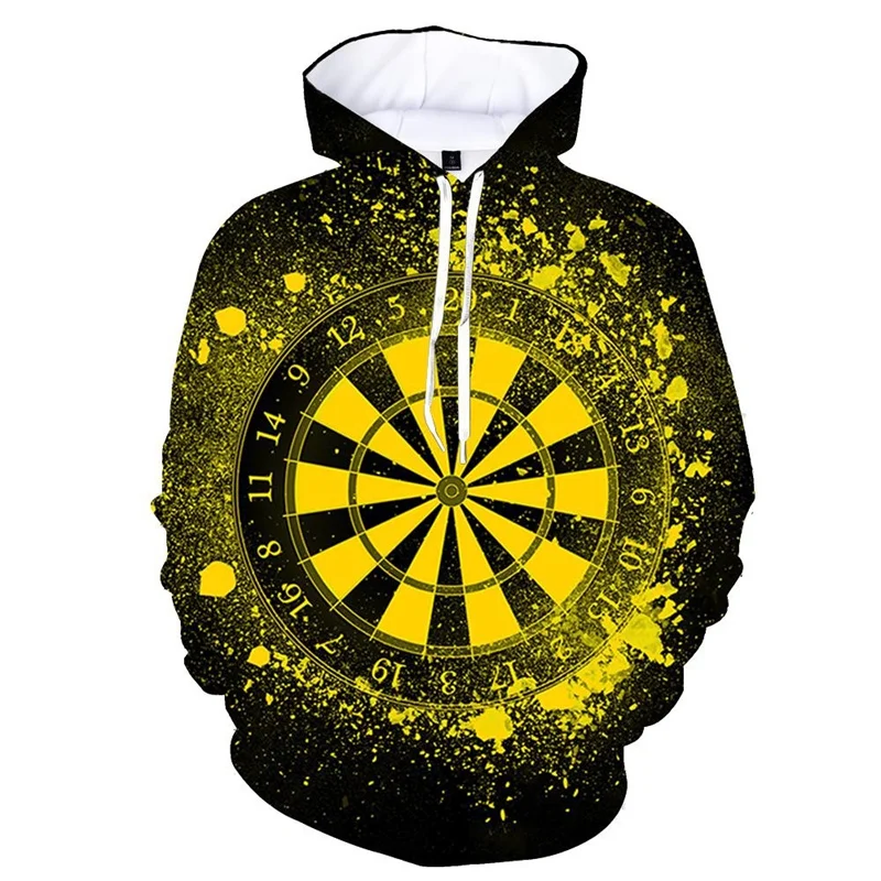 3D Printed Dart Board Hoodies Men Autumn Long Sleeved Hoodie Casual Oversized Cool Pullovers Unisex Streetwear Sweatshirts