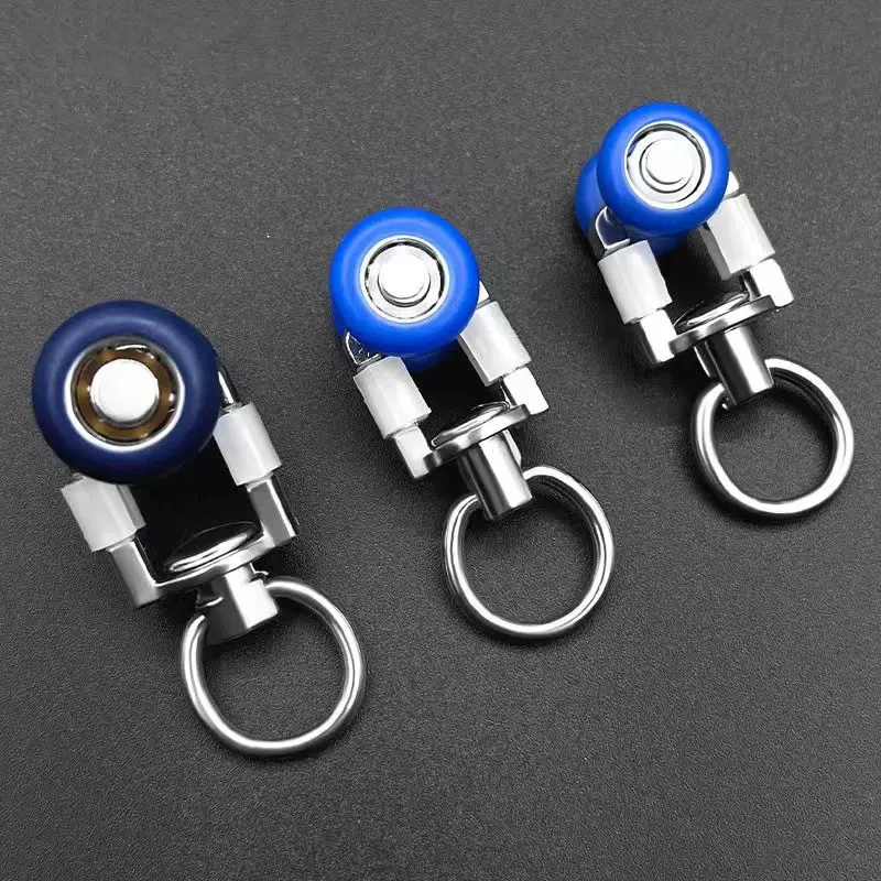 بكرات مسار الستارة كتم الصوت في نموذج بعجلات مزدوجة، 4 قطع من حاملات السكك الحديدية المنزلقة للاستحمام