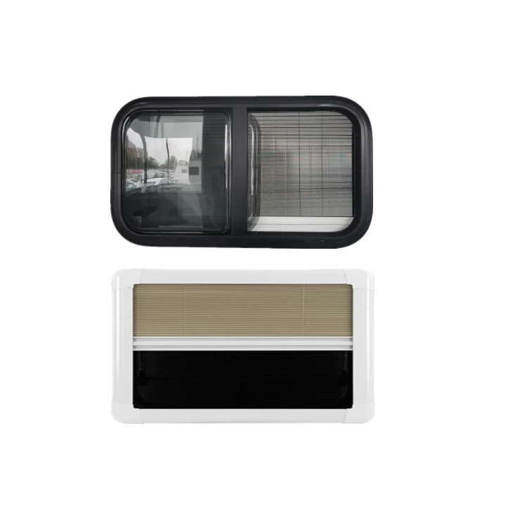 

Best Selling High Quality Double Paned Acrylic Sliding Push Pull Caravan Rv Window With Curtain And Mosquito Net