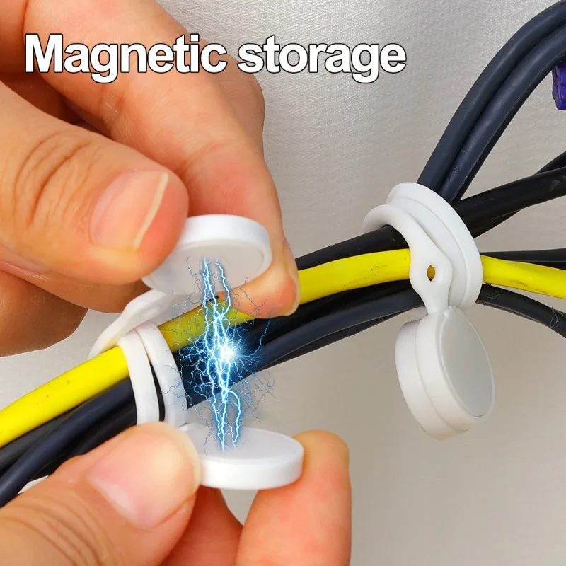 4/1Pcs Magnetic Silicone Cable Winder Cable Organizers Earphone Cord Holder Clips Multifunction Wire Management Home Office