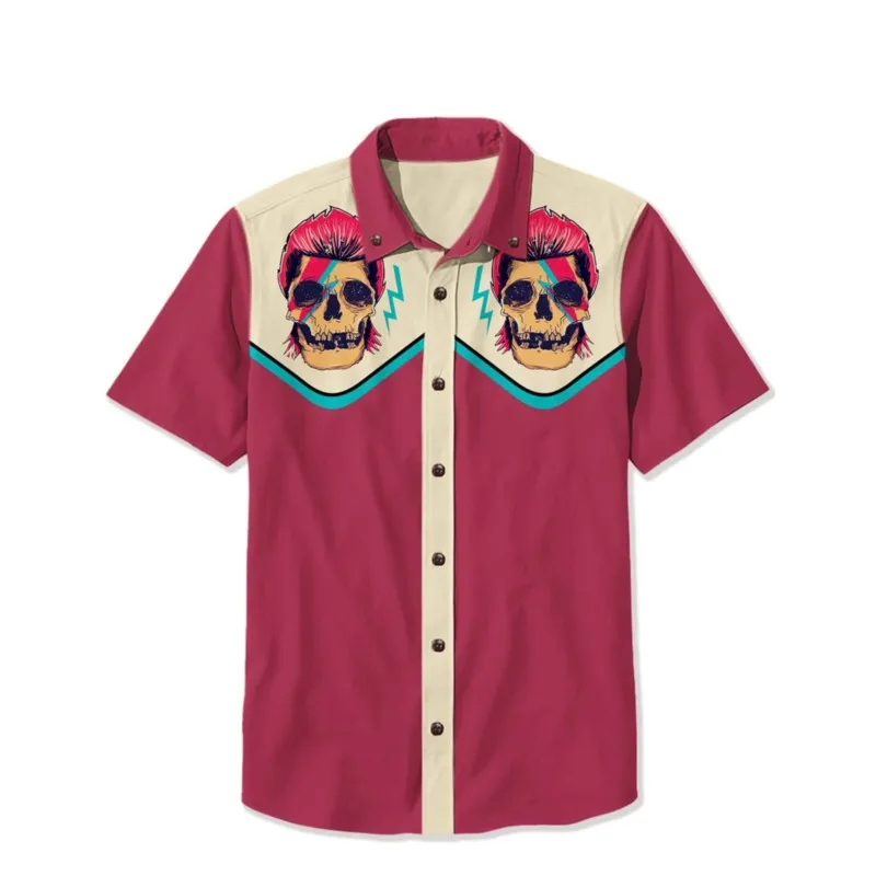Retro Cartoon Cat 3D Men's Shirt Street Fashion Short Sleeved Shirt Men's Hawaiian Loose Breathable Shirt