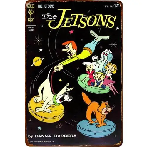 Vintage Metallschild „The Jetsons“, Retro-Cartoon-Schild als Wanddekoration
