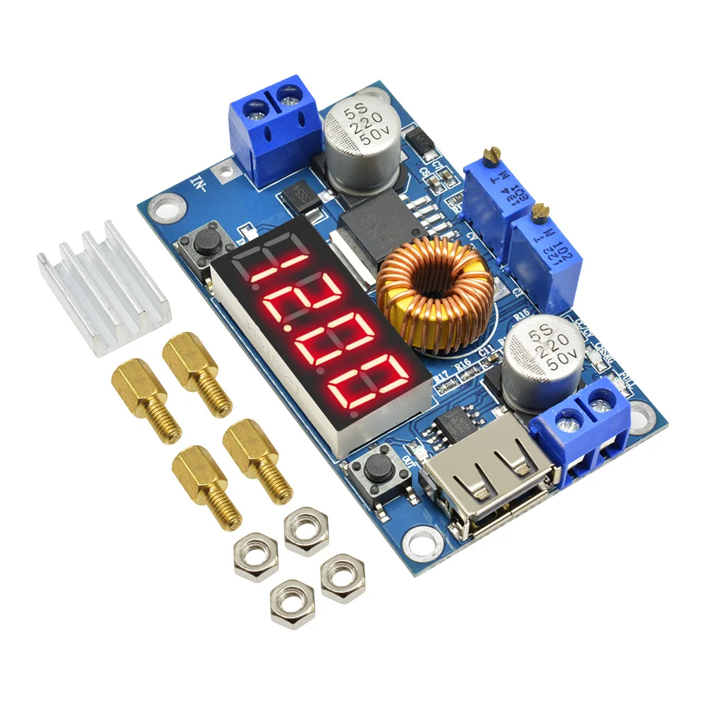 5A 75W XL4015 DC-DC Converter Adjustable Step-Down Module 4.0-38V to 1.25V-36V DIY Adjustable Power Supply