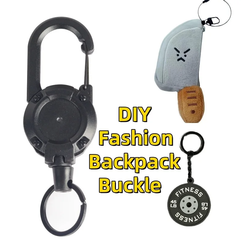 

2025 New DIY Dumbbell Retractable Keychain Headphone Bag Set for Installing Loose Change Headset Data Cable Backpack Pendant