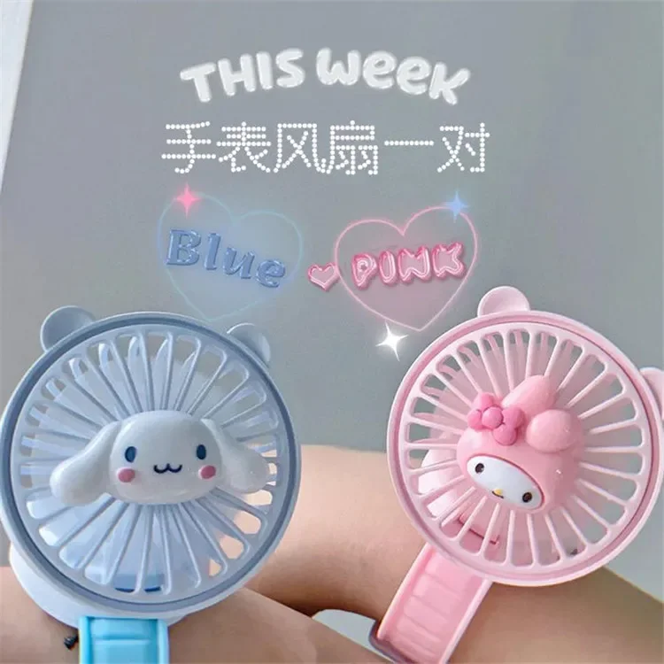 

산리오 Sanrio аниме My Melody Cinnamoroll Usb Перезаряжаемый браслет беззвучный вентилятор Kawaii портативный Настольный маленький вентилятор подарок