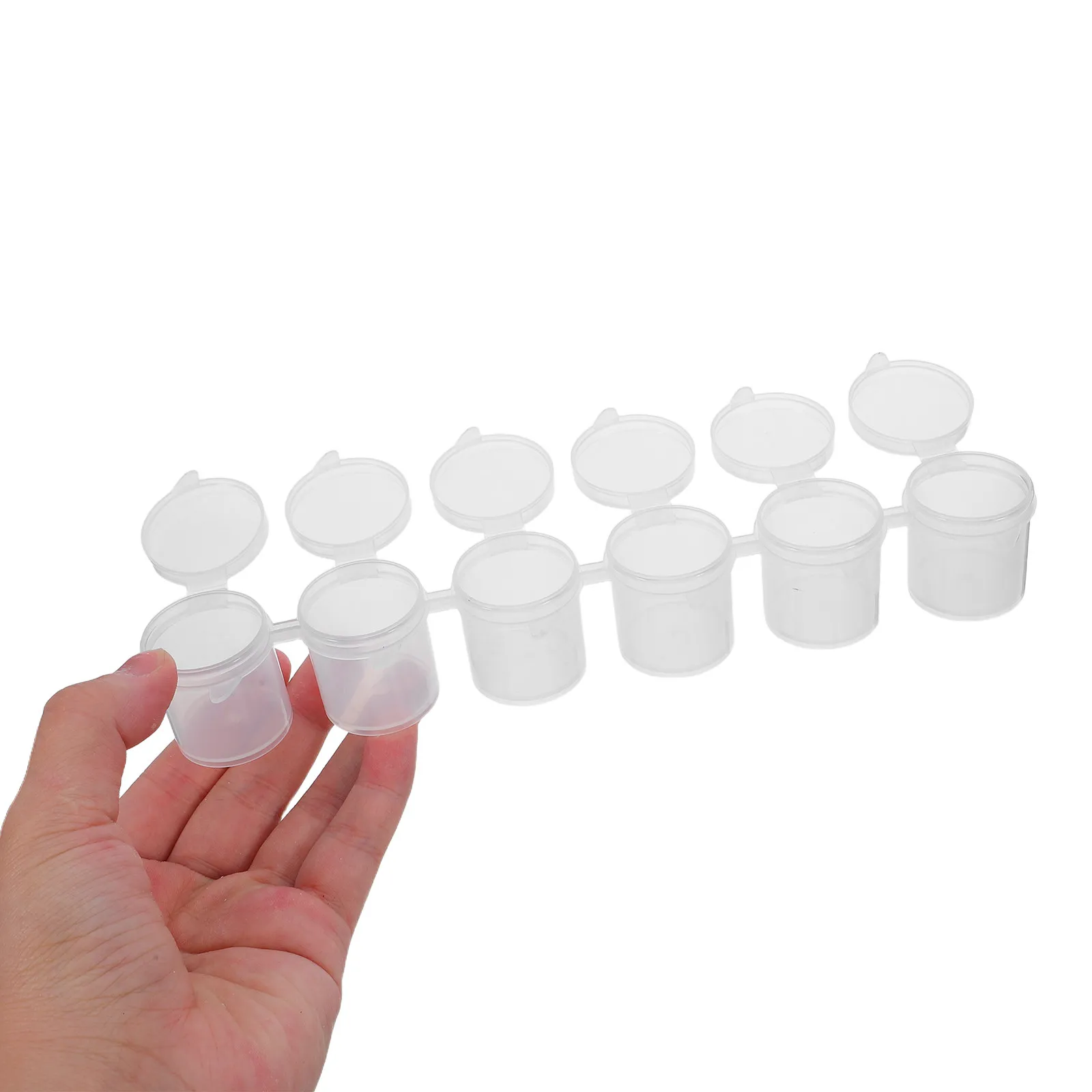 

10pcs Empty Empty Watercolor Case Paint Pots Strip With Lid 15ml/0.53oz Mini Paint Cup Clear Pigment Container 10 Strips/60 Pots