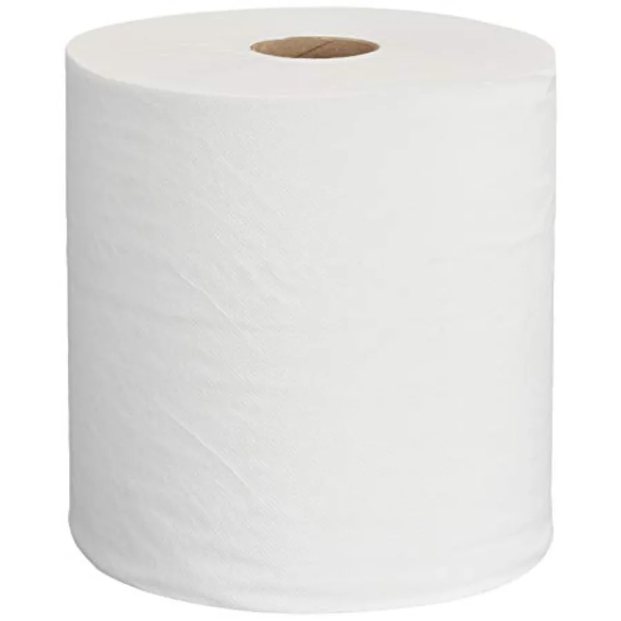 

1-Ply White Hardwound Paper Towels High Capacity Roll Compatible with Universal Dispensers FSC Certified 800 feet per Roll Pack