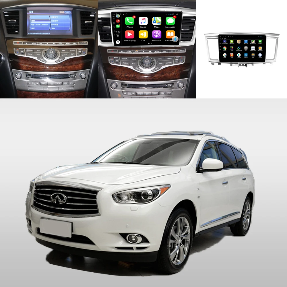 راديو السيارة لـ Infinity QX60-، Android ، مشغل فيديو متعدد الوسائط ، نظام تحديد المواقع والملاحة ، Din مزدوج دي في دي