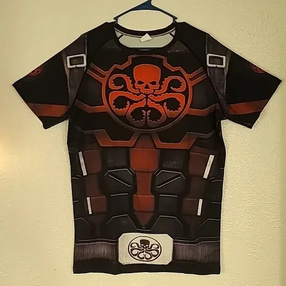 Marvel Hydra Crossbone Camiseta de compresión gráfica para hombre Impresión 3D Tamaño 4XL