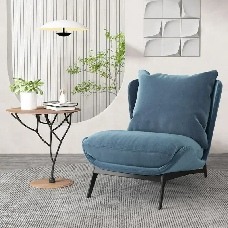 Silla con acento de lujo, salón moderno minimalista, silla reclinable móvil de diseño perezoso, Tocador nórdico, muebles para sala de estar