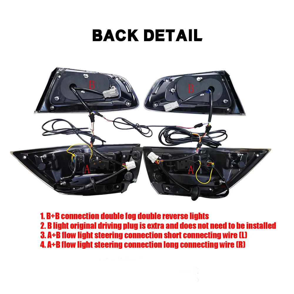Pair Of Car Tail Light Assembly For Mitsubishi Lancer 2008-2018 LED Brake Flowing Water Flicker Plug and Play Taillamps - view 4
