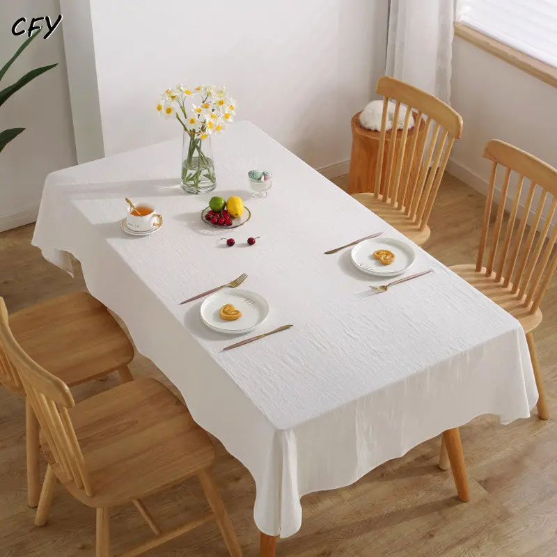 

American Style Solid Color White Table Cloth Tablecloth Fashion Dinner Room Cloth Plain Table Cover Manteles Table Cover