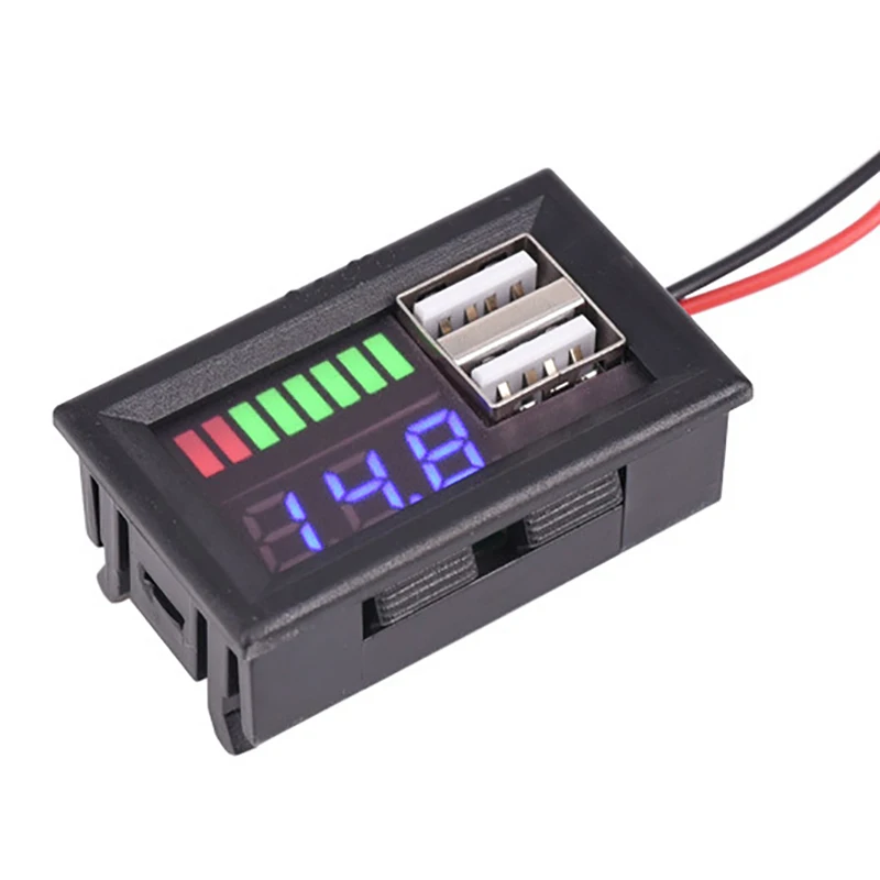 New Car 12V Battery Voltage Digital Display Meter LED Voltmeter Charge Level Indicator For Lead acid Lithium Auto Accessory