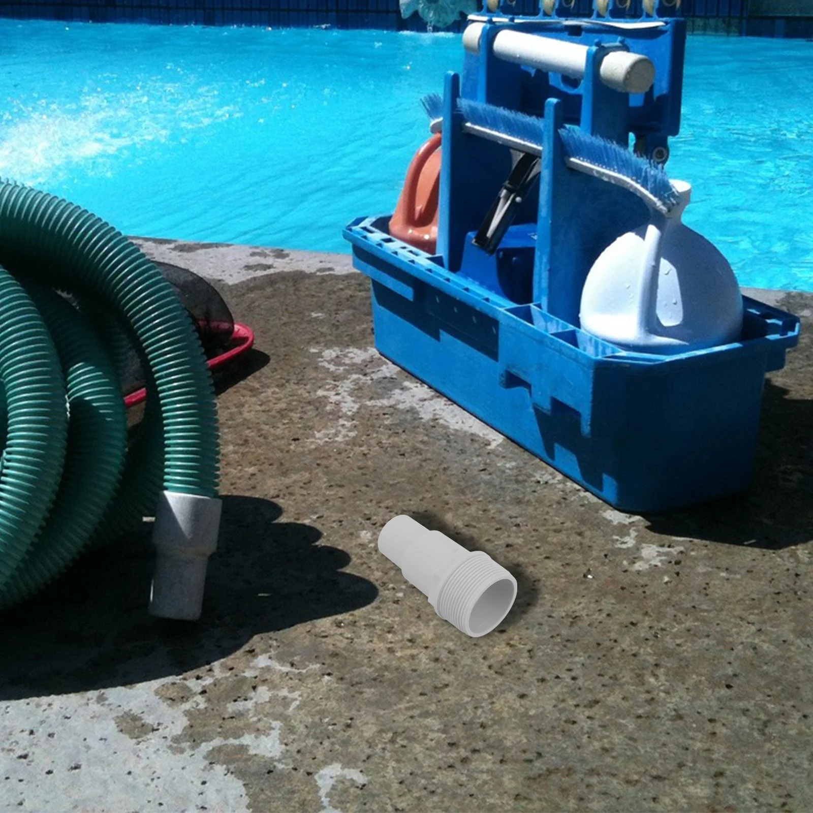 

1pc Connector Durable Plastic Hose Adapter For Above Ground Pool Pump Filter, Flexible , Pool Vacuum Skimmer Fitting