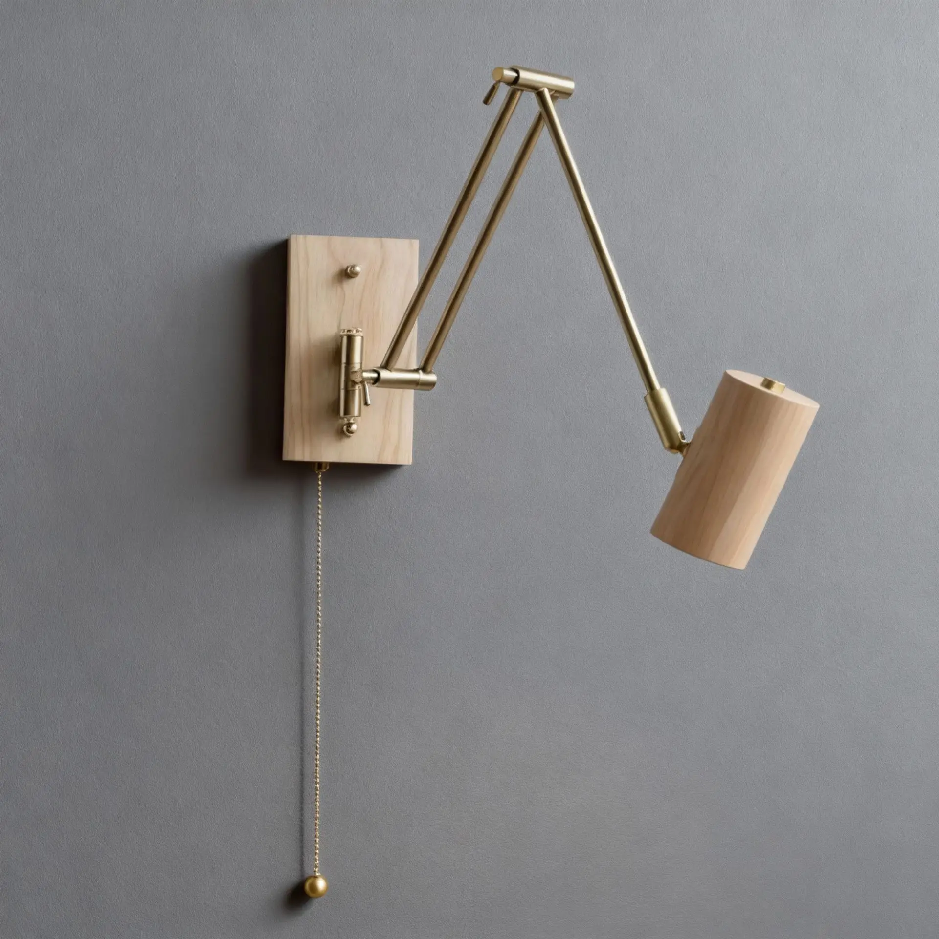 LED Wooden Bedroom Bedside Reading Wall Lamp Study Room With Switch Rotating Telescopic Folding Long Swing Arm Lamp