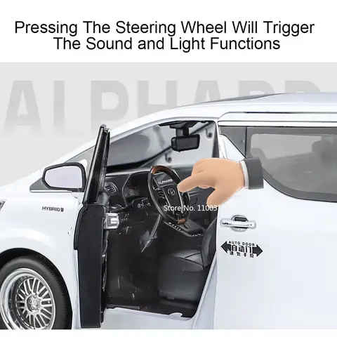 Stora 1/18 Alphard legeringsbilar modell leksaksdörr öppen simulering MPV-billeksaker med ljud och ljus dragbil för pojkar presenter 12 best sales Mazda 626 modellleksak - №12