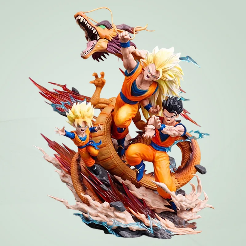 

Коллекционная фигурка Dragon Ball Super Saiyan 3 Гоку, Гохан, Готен из ПВХ, 28 см, статуэтка «Кулак дракона», декор для рабочего стола для фанатов аниме